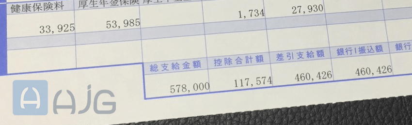 ハンドJOBグループ給与明細